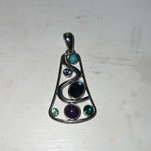 Pendant with multiple colored gems